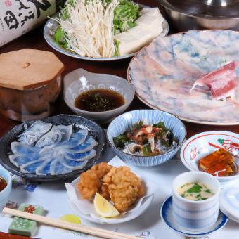【海のとらふぐ・梅コース(とらふぐしゃぶしゃぶ・ふぐ刺し)】お料理のみ5400円(税込)