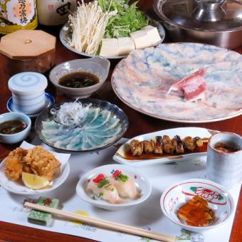 【海のとらふぐ竹コース】とらふぐしゃぶしゃぶ2時間飲み放題付き8500円(税込)　