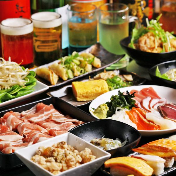 ≪１番人気≫３時間食べ飲み放題⇒３９００円♪しゃぶしゃぶ、寿司、お刺身、焼き鳥すべて食べ飲み放題!!