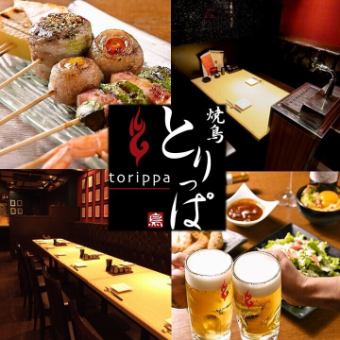 【リーズナブルに】鳥のどて煮・本日の串料理含むお手軽とりっぱコース　飲み放題付き４８００円