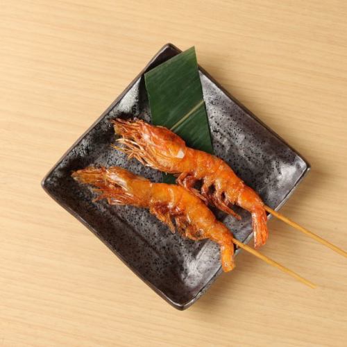 海老串の炉端焼き