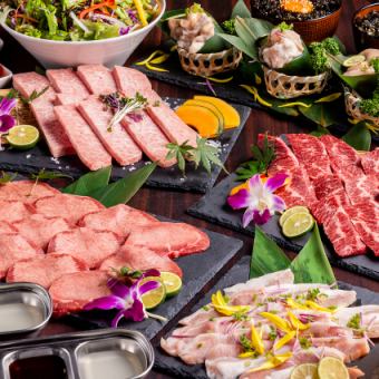 [Food only] Standard course of 10 dishes including Kuroge Wagyu beef ribs & lean meat, premium tongue salt, etc. 5,500 yen ⇒ 4,400 yen