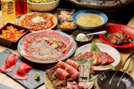 [Matsu Course] Enjoy luxurious Kagoshima Black Beef and Omi Beef at the best value! (Includes 40 types of all-you-can-drink for 120 minutes)