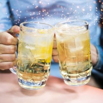 7・8月中のご来店が対象【平日限定】乾杯の生ビールプレゼント！単品飲み放題2H⇒1500円(税込)