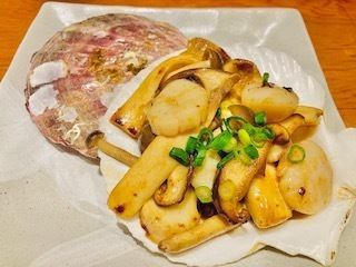 ホタテとキノコのバター醤油焼き