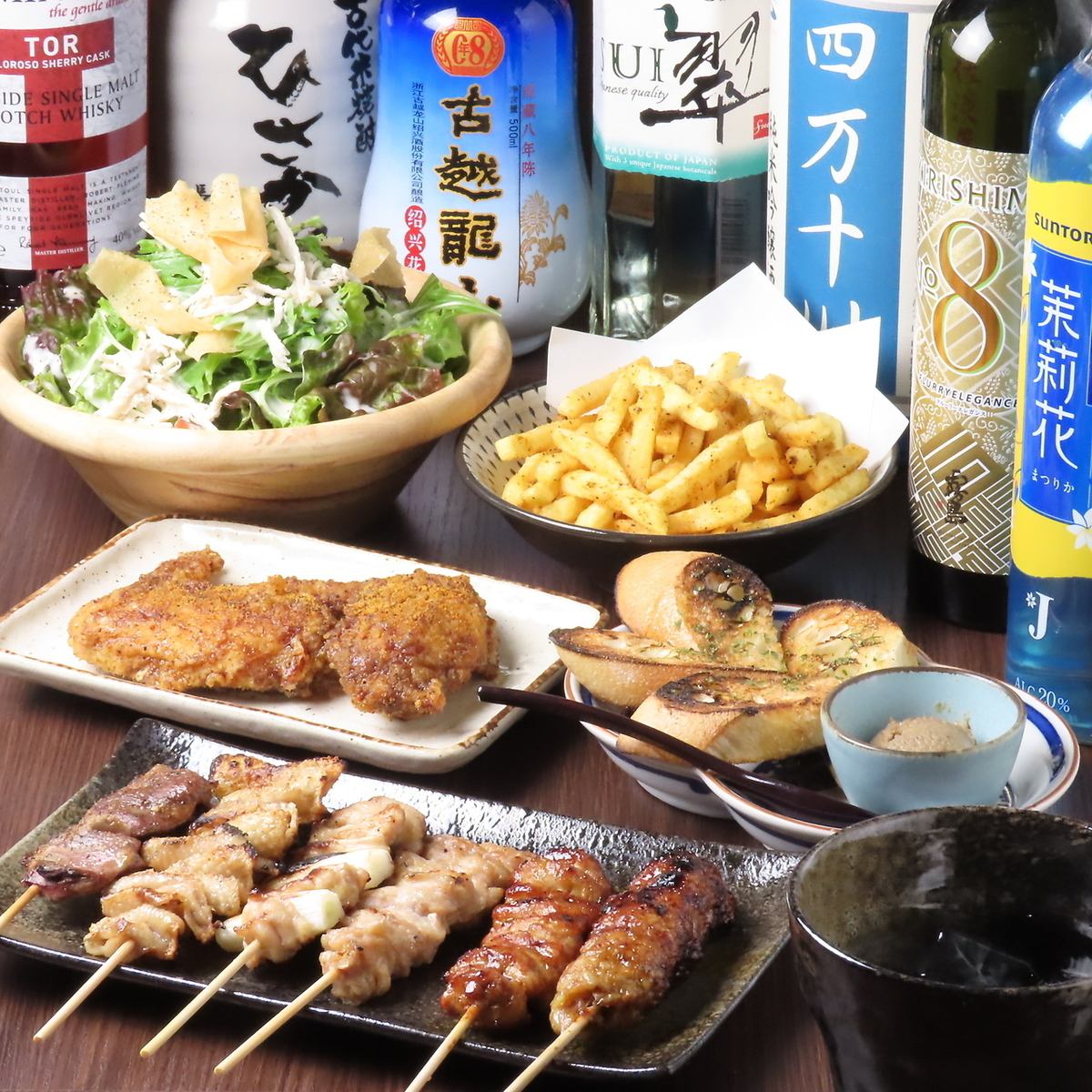 【駅近でアクセス◎】炭火でじっくり焼いた焼き鳥と神泡で入れた生ビールが堪能できる