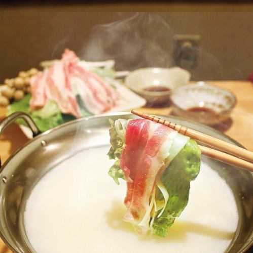 たっぷりレタスとローズポークのヘルシーしゃぶしゃぶ 1人前(うどん付)