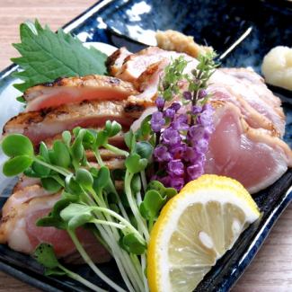 Free-range chicken sashimi