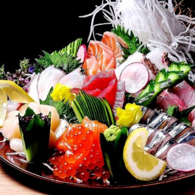 【사쓰마의 맛을 만끽!】 가고시마현 산 생선회는 신선도 발군♪흑모 일본소, 흑돼지 등 사쓰마의 맛을 개인실에서 마음껏…