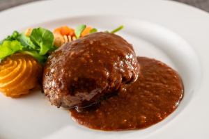 Hamburg steak with Japanese Black beef and demi-glace sauce