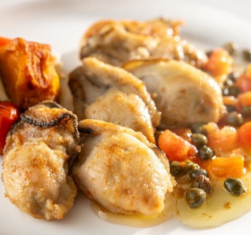 牡蠣のムニエル　焦しバターソース