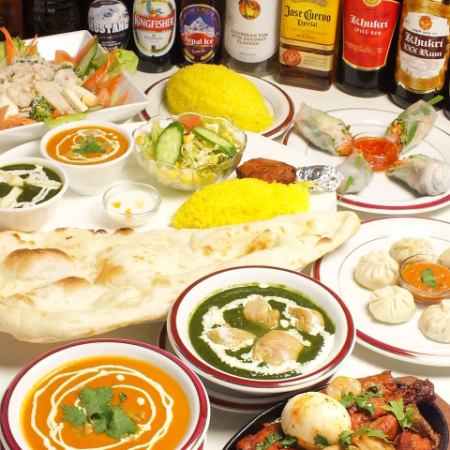 Highly recommended for parties! 3 hours of all-you-can-eat/drink included, authentic BBQ tandoori course [13 dishes/4,800 yen → 3,800 yen excluding tax]