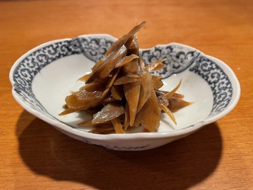 Burdock simmered in soy sauce