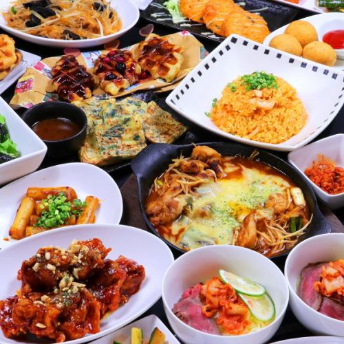 周日至周四不限时/周末2小时无限量吃喝无限★韩国集市菜单和Chamisul等无限量吃喝。