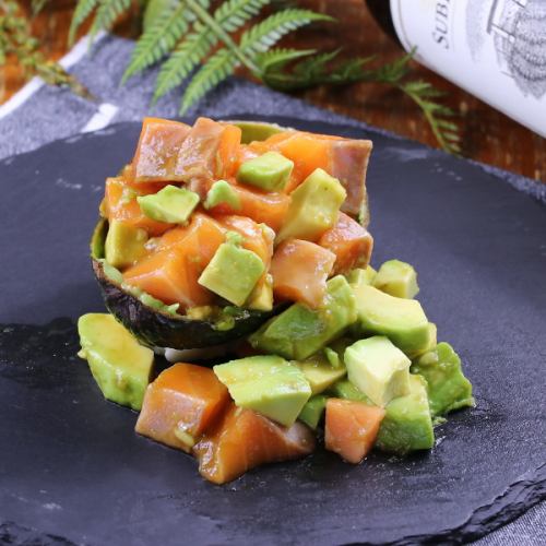 Avocado and salmon