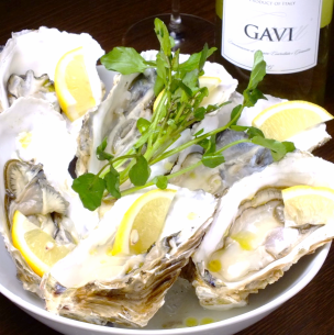 raw oyster plate