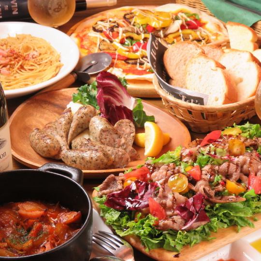 [Save money if you start before 2pm!] 6-course meat lunch course plan [3,000 yen with 2 hours of all-you-can-drink]