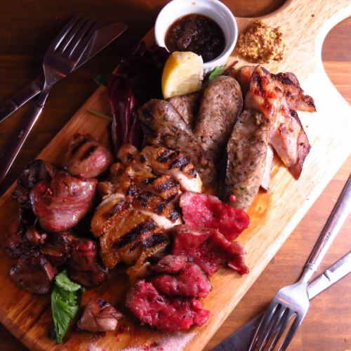Gorgeous grilled meat plate with beef tongue