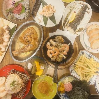 [2 hours of all-you-can-drink included] Creative course combining Western and Japanese cuisine [7 dishes total 4,500 yen]