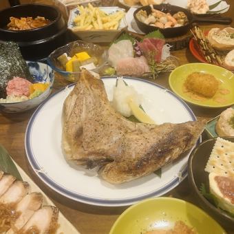 [2.5 hours of all-you-can-drink included] Luxury course including horse meat, sashimi, and grilled tuna collar [9 dishes total for 6,000 yen]