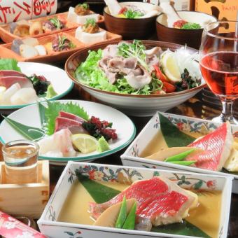 [广岛套餐]…总结奢华…[牡蛎、海鳗、小沙丁鱼、玉米、肉丸]无限畅饮120分钟“8道菜”7,700日元