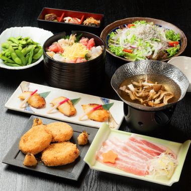 宴会同窓会【90分飲放付】4,800円まぐろと鍋のお値打ちコース全9品（税込）