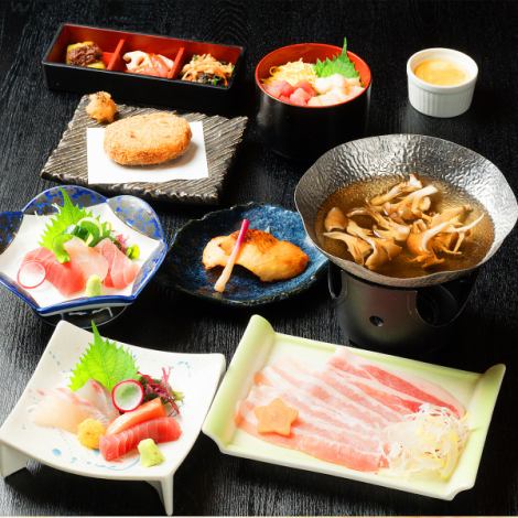 名古屋駅近くで新鮮な魚介類を堪能。【90分飲放題付】6,000円まぐろと旬菜+まぐろ食べ比べコース