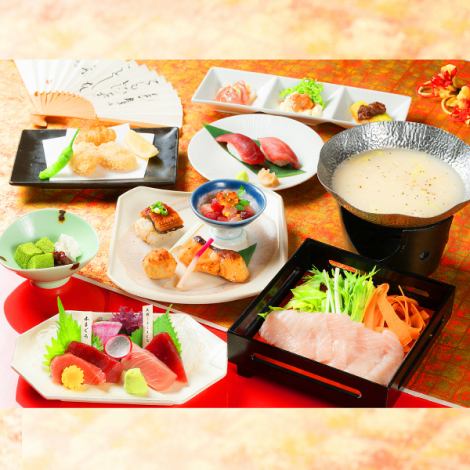 名古屋駅周辺でご接待するなら。【90分飲放題付】8,000円まぐろの花かるたコースがおすすめです。