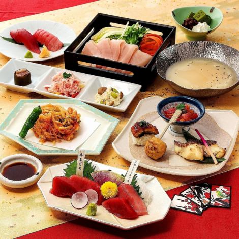 名古屋駅周辺でご接待するなら。【90分飲放題付】8,000円まぐろの花かるたコースがおすすめです。