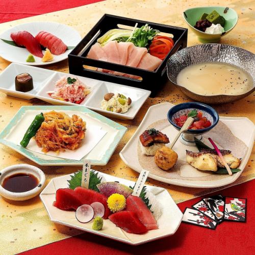 名古屋駅周辺でご接待するなら。【90分飲放題付】8,000円まぐろの花かるたコースがおすすめです。