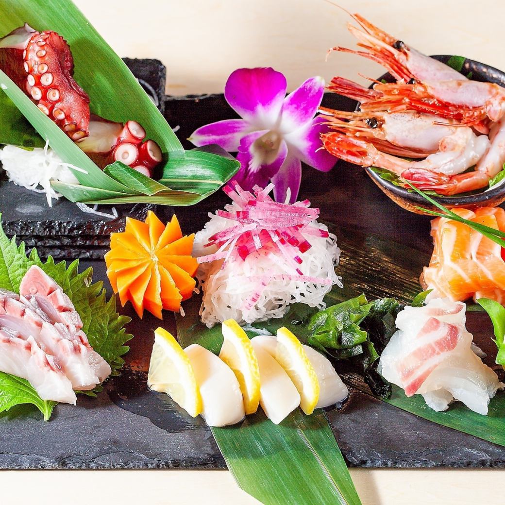 每日購買！可以享用新鮮魚類菜餚的無限暢飲套餐3,500日元～