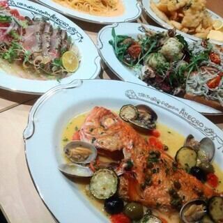 『ペッシェコース』90分飲み放題付き 全７品5500円(税込)