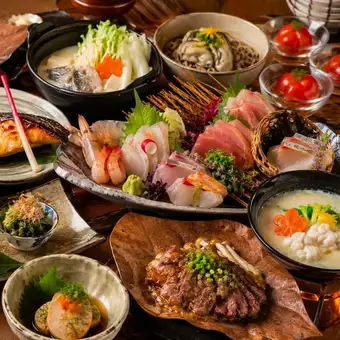 個別盛り【新潟豪華コース】 料理長謹製！メインは和牛の朴葉味噌焼 9品 8,000円 3時間飲み放題