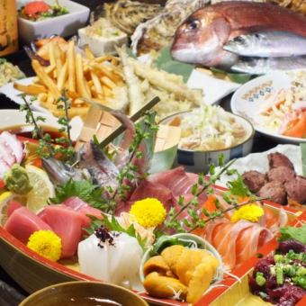 吉丸的套餐根據您對品質、數量、菜餚數量等的要求而定!套餐4,000日元起，附贈2小時無限暢飲！