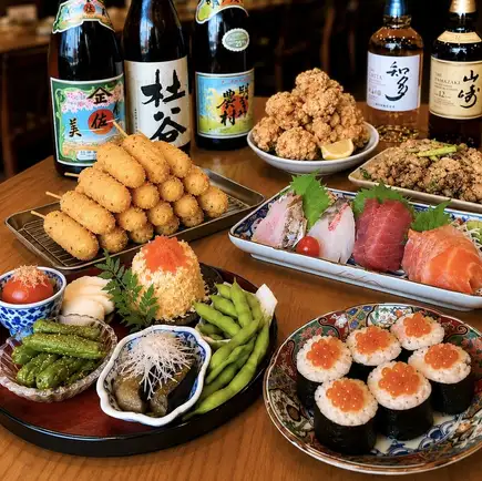 [Perfect for a culinary party] High-quality dishes including sashimi platter and Chita pork | 120-minute all-you-can-drink (including draft beer) 6,000 yen