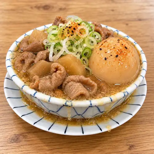 Stewed offal with boiled egg