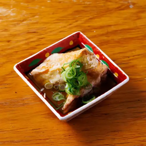 Deep-fried tofu simmered in grilled flying fish broth