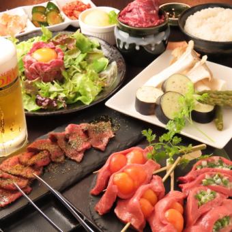 Enjoy Fujishimaya's two major specialties in a 13-item luxurious yakiniku course with all-you-can-drink for 120 minutes (last order 90 minutes) for 5,500 yen