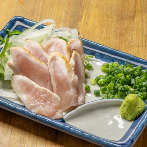 【肉刺し・名物】鶏ムネのたたき刺し