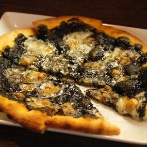 Squid ink pizza