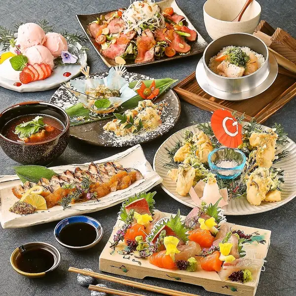 ◆ご宴会に◆海鮮カジュアルコース3000円（税込）～新鮮なお造りや丹羽鶏の唐揚げ、こだわりの釜飯など～