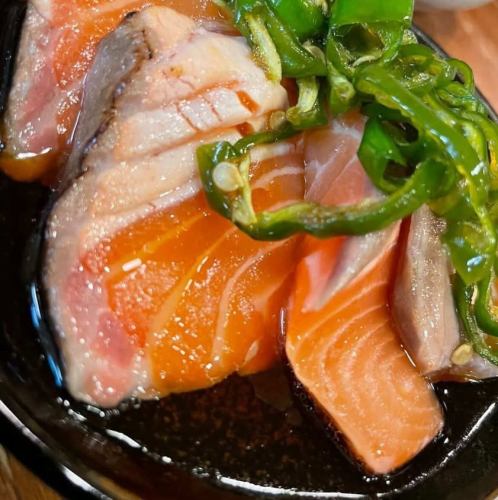サーモンの青唐辛子醤油