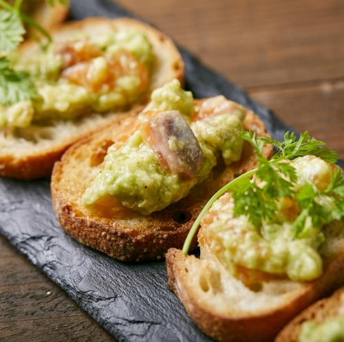 Salmon and avocado canapés