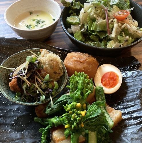 Daily lunch with two side dishes