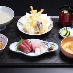 お刺身と天麩羅御膳