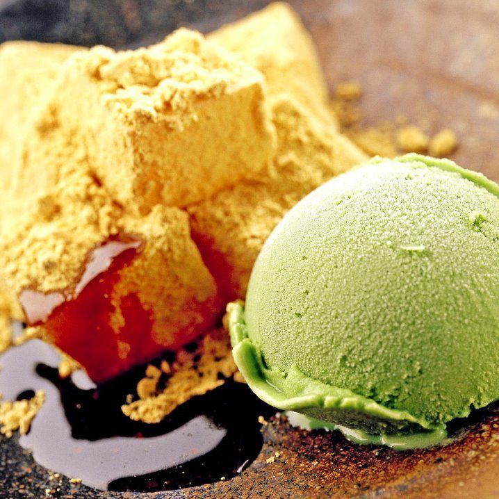 芥末麻糬配抹茶冰淇淋