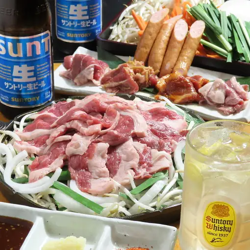 【毎日開催♪】★生ラムジンギスカンセット★1,980円!≪21時以降はジムビームHBが60分0円!≫