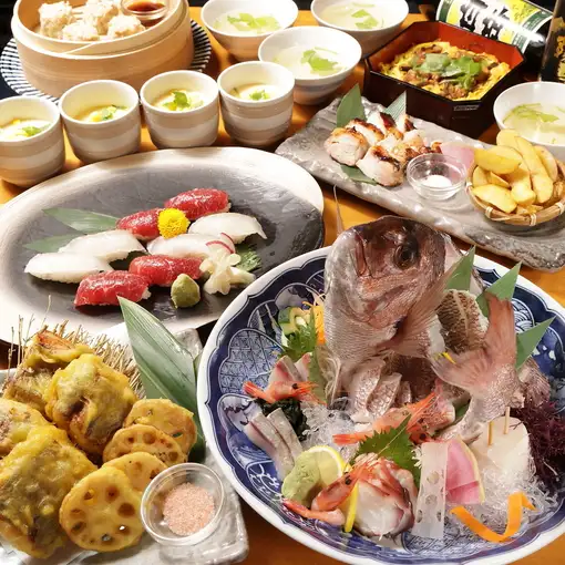 ◆8周年記念◆丸海屋渾身のコースが6,500→4,500円(食事のみ)飲み放題は特別価格で追加可能♪