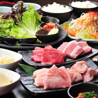 [Excellent Japanese flame course] 7,350 yen course with 10 dishes filled with high-quality meat★