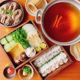 【鱧出汁しゃぶコース9,000円】鱧出汁しゃぶ鍋、うにぎゅう、鱧の棒寿司など全11品
